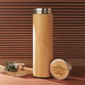 KENDRICK Personalized Bottle With Name Engraved,Customized Gift Single Wall Steel Bottle,Personalized Water Birthday For Men And Women, Corporate Gifts Employees Printed (Wooden Bottle450 Ml)