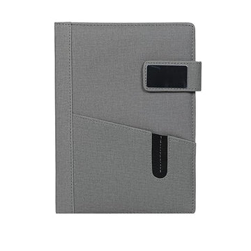 BLISSWELL 4 in 1 Corporate Gift Set with Multi-Functional Diary, Metal Pen, Metal Keychain & Card Holder (Grey), BG4-112