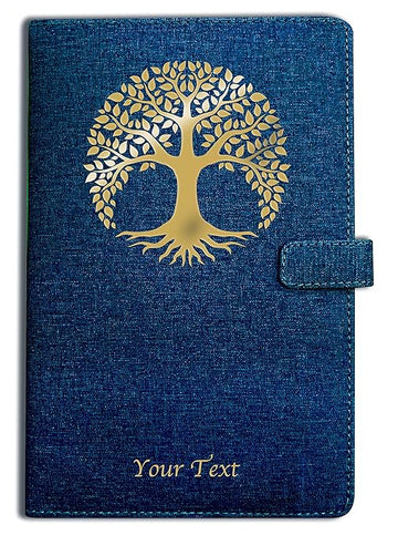 Brown Cloud Personalized Canvas Finish Leather Cover Notebook/Diary/Journal with Magnetic Lock Customized Message/Quote/Name for Personal/Corporate Gift (NB CAN BLU 01)(1)