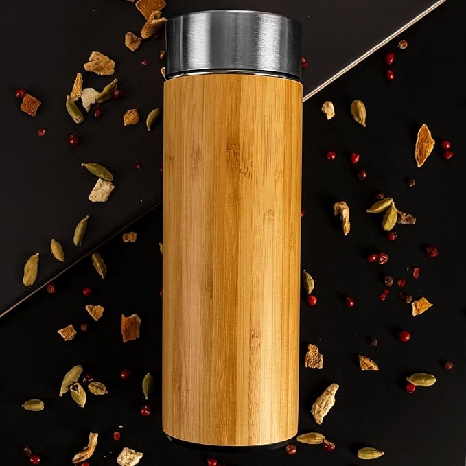 KENDRICK Personalized Bottle With Name Engraved,Customized Gift Single Wall Steel Bottle,Personalized Water Birthday For Men And Women, Corporate Gifts Employees Printed (Wooden Bottle450 Ml)