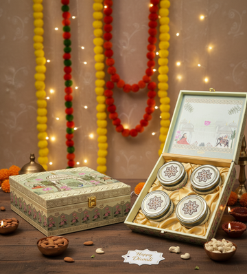 Regal Corporate Hamper | Four stylish jars | Hand-picked dry fruits | Cashews, Almond, Walnut, Pistachios