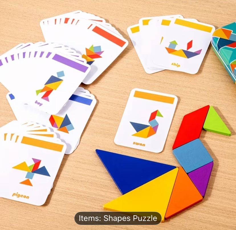 Colorful Wooden Tangram: The Infinite Geometry Puzzle